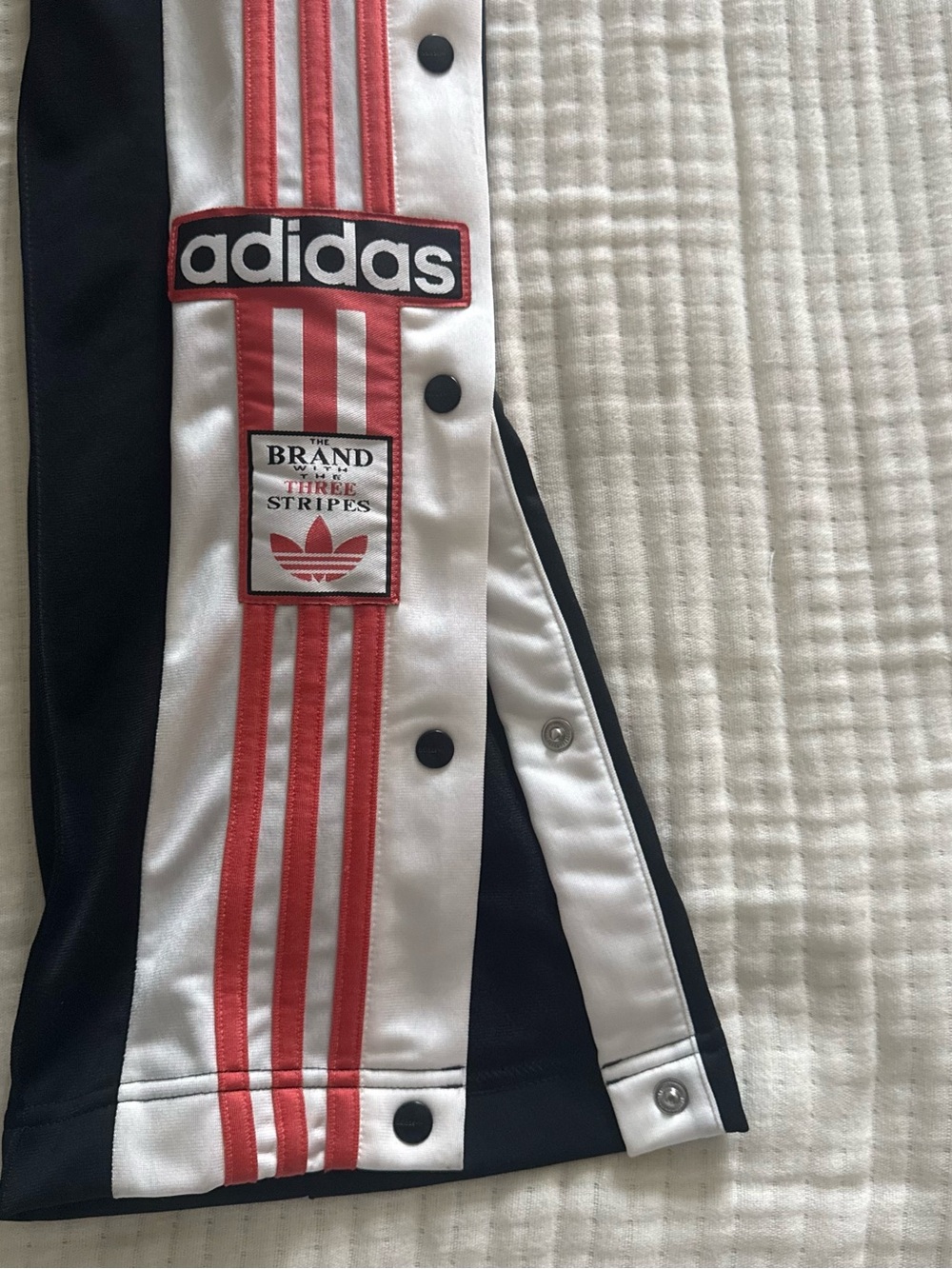 adidas Black Track Pants with White Panels and Red Stripes - Picture 4 of 6